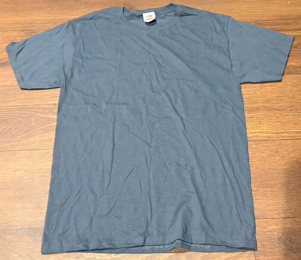 Fruit of the Loom HD Cotton Slate Blue Crew Neck Short Sleeve T-Shirt Size M
